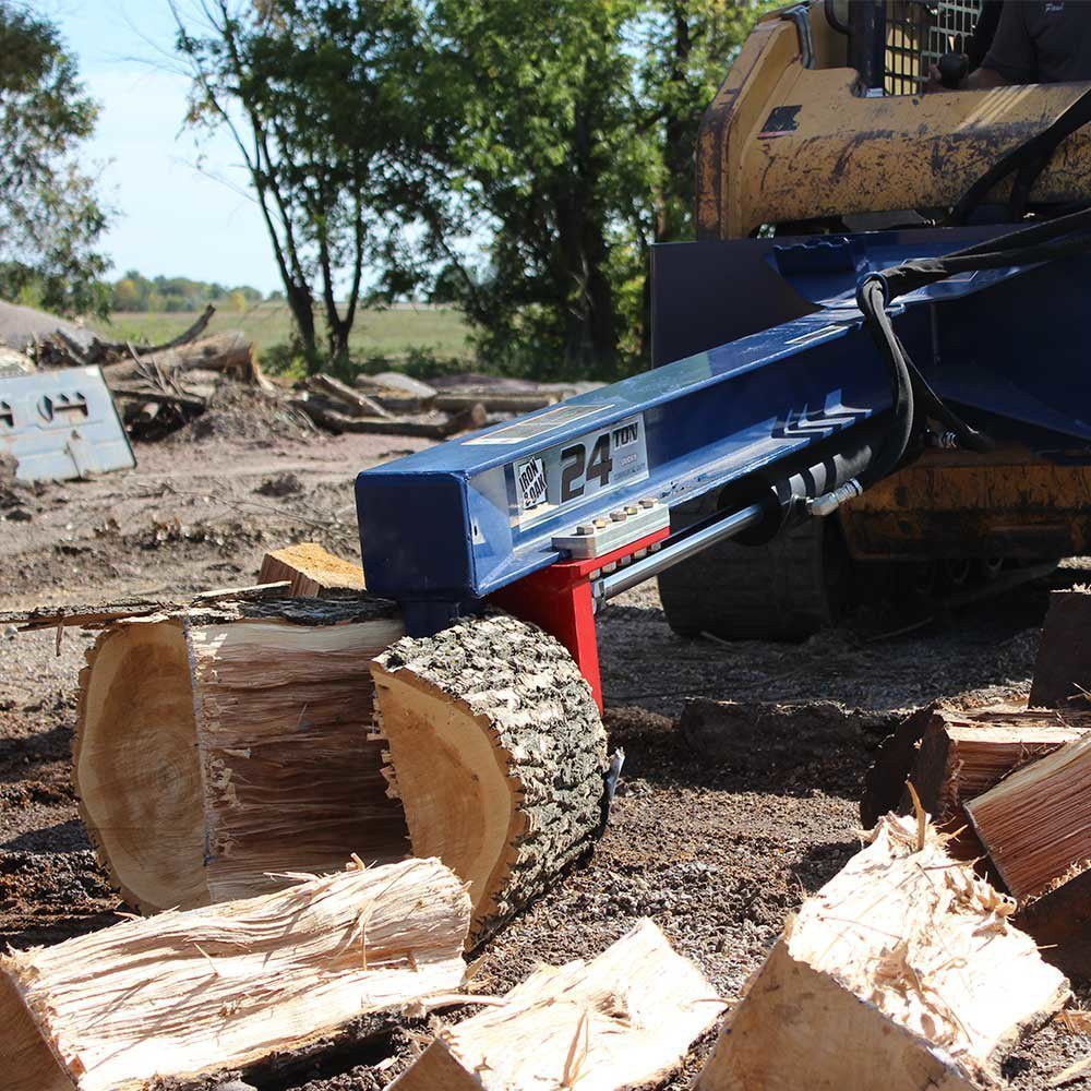 24 Ton Iron & Oak Upside Down Skid Steer Log Splitter Attachment (SMH2419) - Image 5