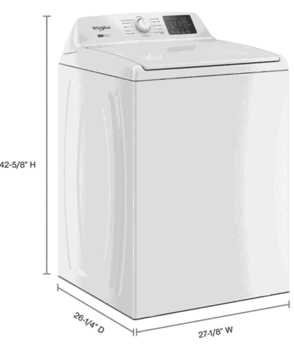 Whirlpool WTW4107SW 4.2 – 4.3 Cu. Ft Top Load Washer with 2-in-1 Removable Agitator, White