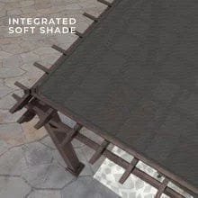 16×12 ashford traditional steel pergola with sail shade soft canopy - Image 12