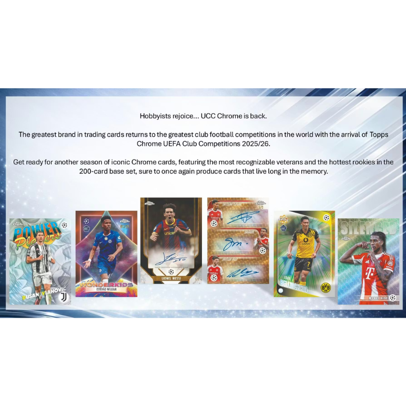 2025/26 Topps Chrome UEFA Club Competitions Soccer Jumbo Box - Image 2