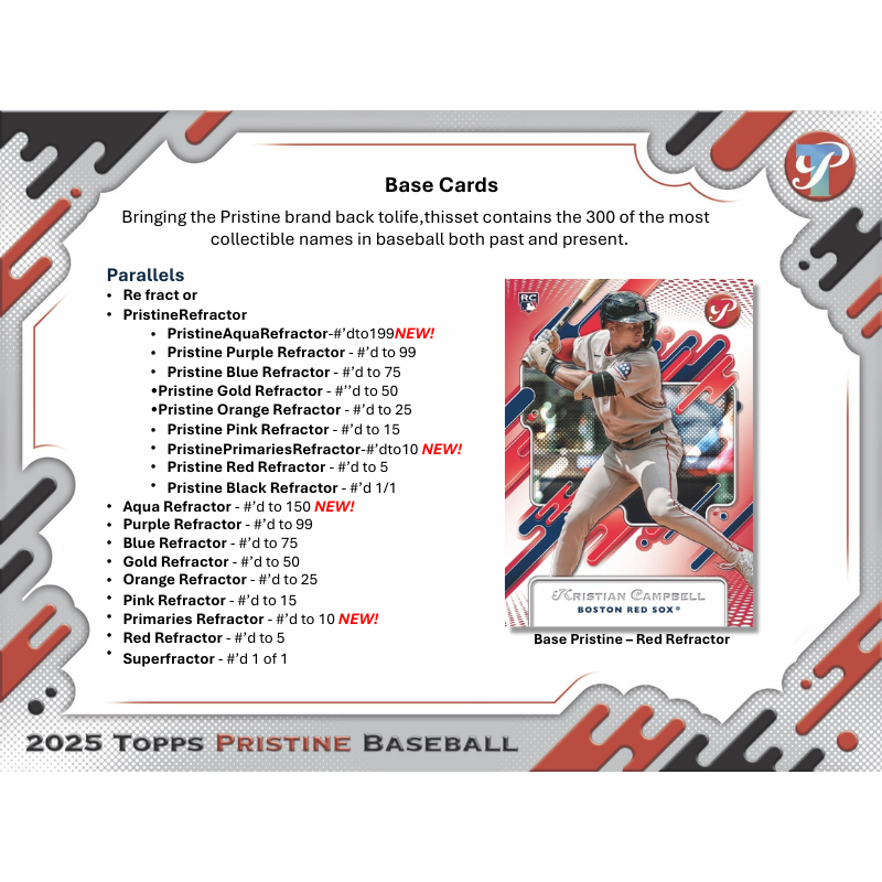2025 Topps Pristine Baseball Hobby Box - Image 5